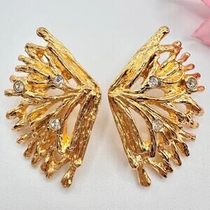 Vintage Avon Branch Coral Style Earrings Gold Tone Mermaidcore Sirencore Chic